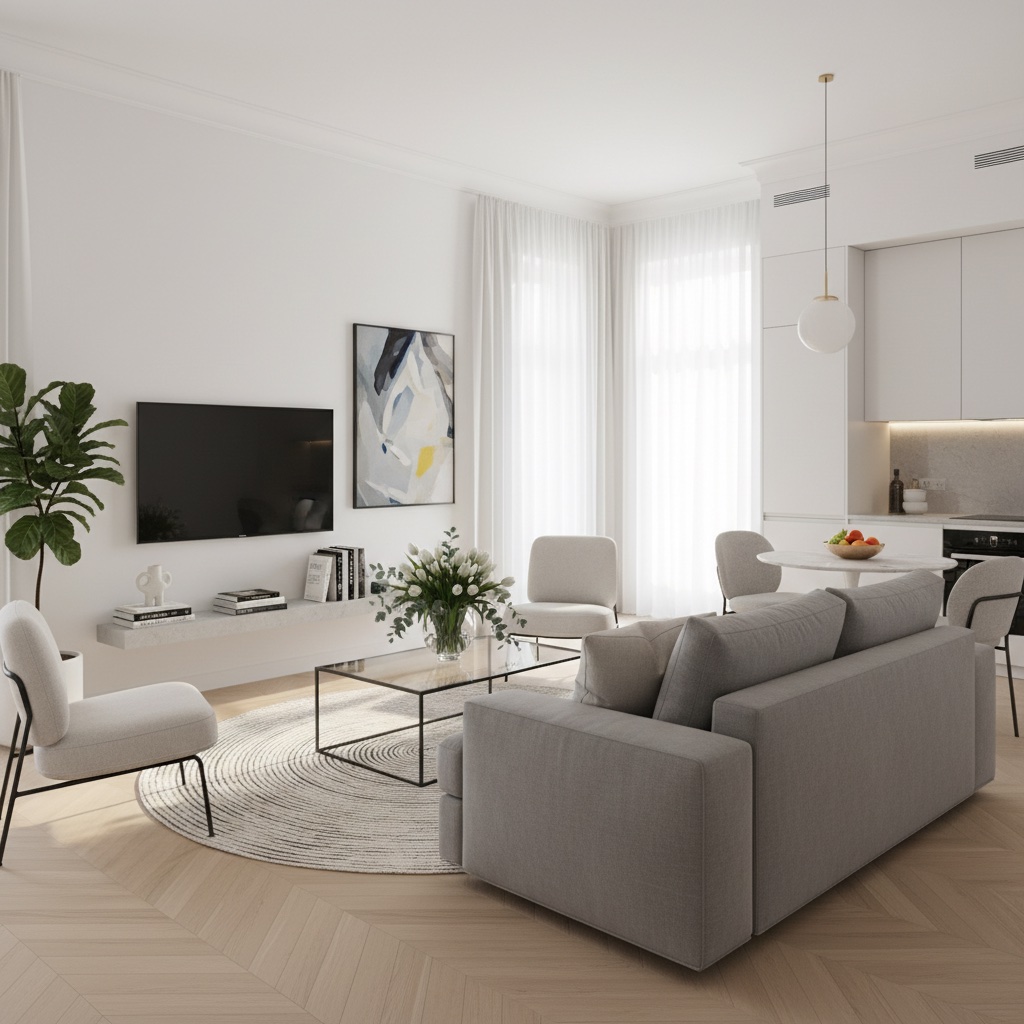 Modern magyar lakás belső - ingatlan értékesítés